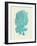 Corals Turquoise On Cream c-Fab Funky-Framed Art Print