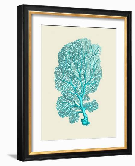 Corals Turquoise On Cream c-Fab Funky-Framed Art Print