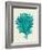 Corals Turquoise On Cream d-Fab Funky-Framed Art Print