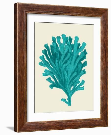 Corals Turquoise On Cream d-Fab Funky-Framed Art Print