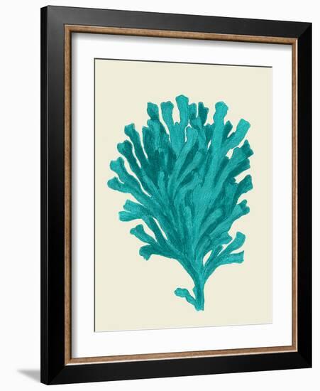 Corals Turquoise On Cream d-Fab Funky-Framed Art Print