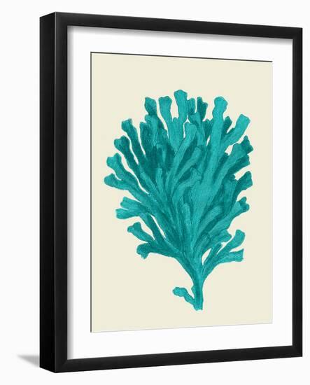 Corals Turquoise On Cream d-Fab Funky-Framed Art Print