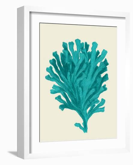 Corals Turquoise On Cream d-Fab Funky-Framed Art Print