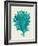 Corals Turquoise On Cream d-Fab Funky-Framed Art Print