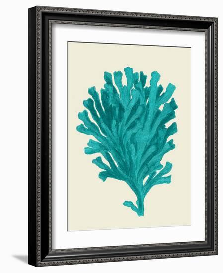 Corals Turquoise On Cream d-Fab Funky-Framed Art Print