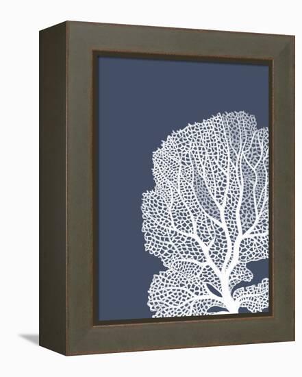 Corals White on Indigo Blue b-Fab Funky-Framed Stretched Canvas