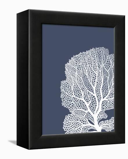 Corals White on Indigo Blue b-Fab Funky-Framed Stretched Canvas