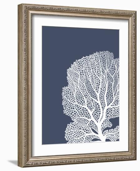 Corals White on Indigo Blue b-Fab Funky-Framed Art Print