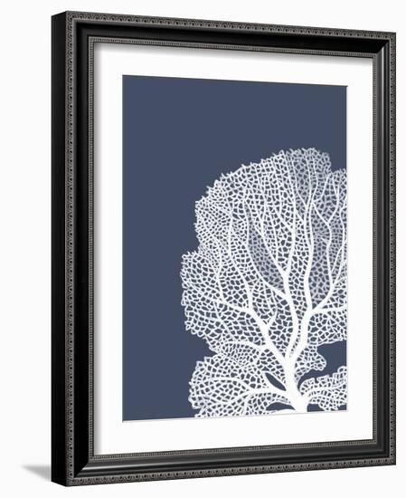 Corals White on Indigo Blue b-Fab Funky-Framed Art Print