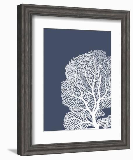 Corals White on Indigo Blue b-Fab Funky-Framed Art Print