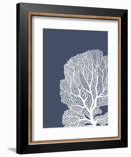 Corals White on Indigo Blue b-Fab Funky-Framed Art Print