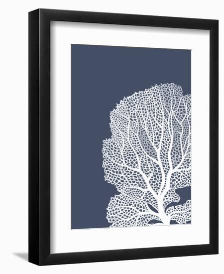 Corals White on Indigo Blue b-Fab Funky-Framed Art Print