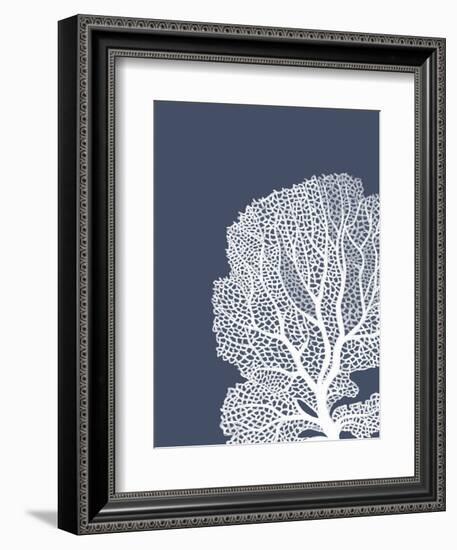 Corals White on Indigo Blue b-Fab Funky-Framed Art Print