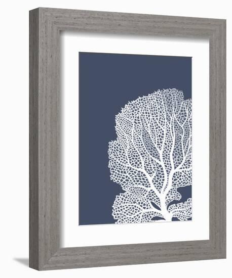 Corals White on Indigo Blue b-Fab Funky-Framed Premium Giclee Print