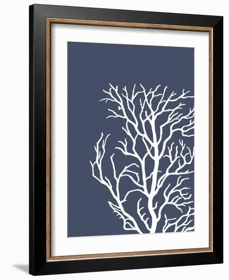 Corals White on Indigo Blue c-Fab Funky-Framed Art Print