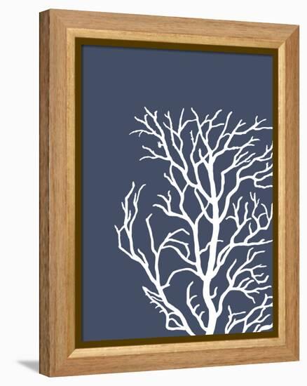 Corals White on Indigo Blue c-Fab Funky-Framed Stretched Canvas