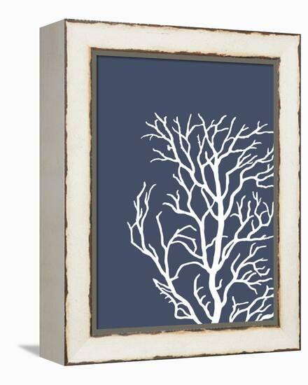 Corals White on Indigo Blue c-Fab Funky-Framed Stretched Canvas