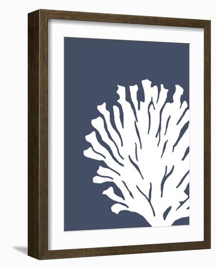 Corals White on Indigo Blue d-Fab Funky-Framed Art Print