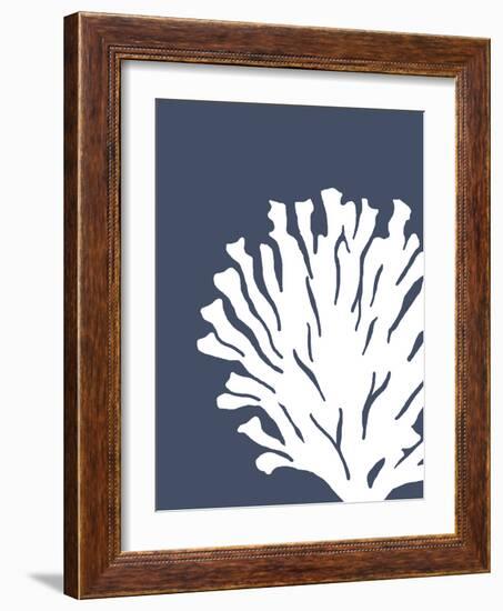Corals White on Indigo Blue d-Fab Funky-Framed Art Print