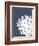 Corals White on Indigo Blue d-Fab Funky-Framed Art Print