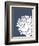 Corals White on Indigo Blue d-Fab Funky-Framed Art Print