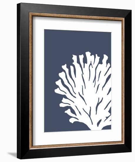 Corals White on Indigo Blue d-Fab Funky-Framed Art Print