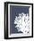 Corals White on Indigo Blue d-Fab Funky-Framed Art Print