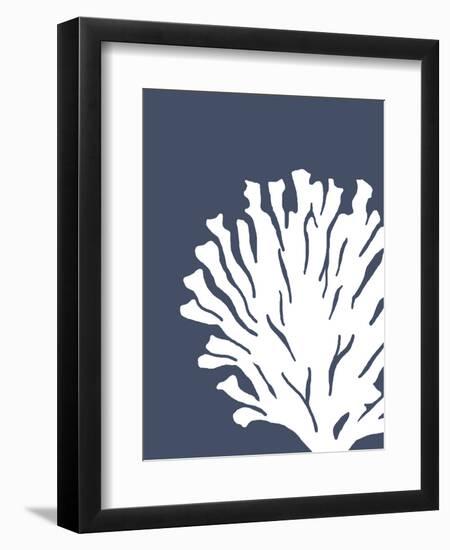 Corals White on Indigo Blue d-Fab Funky-Framed Art Print