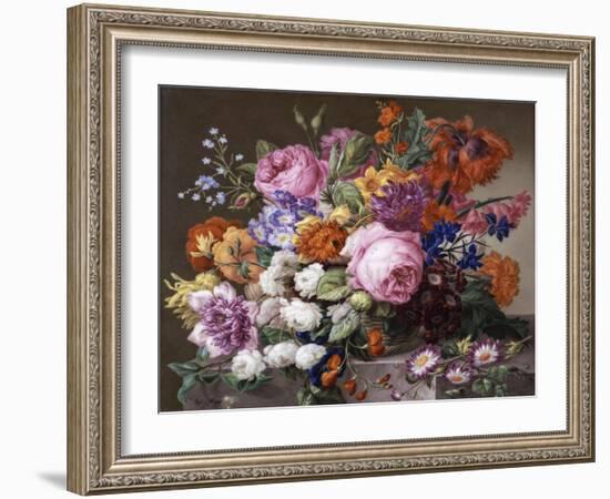 Corbeille de fleurs peintes au naturel-Joseph Nigg-Framed Giclee Print