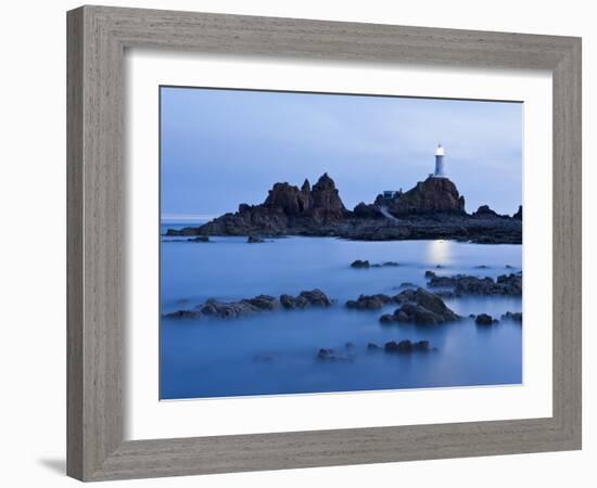 Corbiere Lighthouse at Dusk, Jersey, Channel Islands, UK-Gavin Hellier-Framed Photographic Print