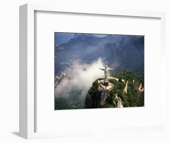 Corcovado Christ Statue on Mountain, Rio de Janeiro Peak, Brazil-Bill Bachmann-Framed Photographic Print