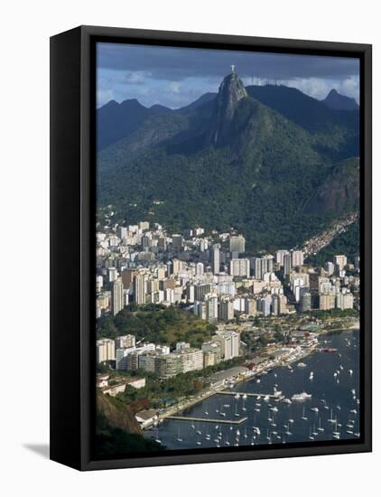 Corcovado Mountain and the Botafogo District of Rio De Janeiro from Sugarloaf Mountain, Brazil-Waltham Tony-Framed Premier Image Canvas