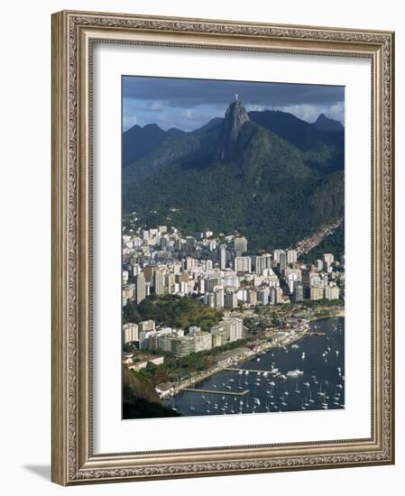 Corcovado Mountain and the Botafogo District of Rio De Janeiro from Sugarloaf Mountain, Brazil-Waltham Tony-Framed Photographic Print