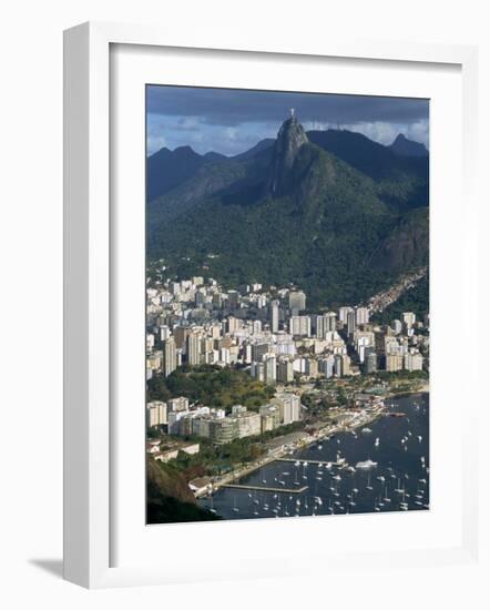 Corcovado Mountain and the Botafogo District of Rio De Janeiro from Sugarloaf Mountain, Brazil-Waltham Tony-Framed Photographic Print