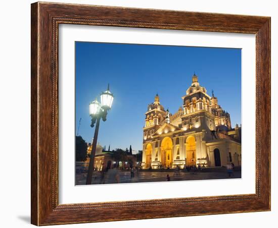 Cordoba Cathedral at Night, Cordoba, Argentina, South America-Christian Kober-Framed Photographic Print