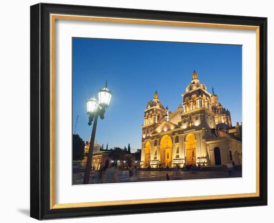 Cordoba Cathedral at Night, Cordoba, Argentina, South America-Christian Kober-Framed Photographic Print