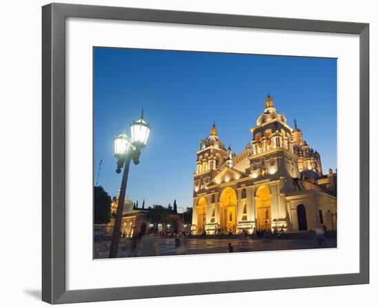 Cordoba Cathedral at Night, Cordoba, Argentina, South America-Christian Kober-Framed Photographic Print