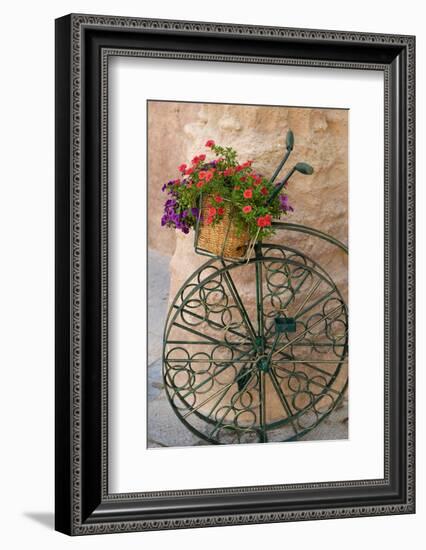 Cordoba, Spain. Bicycle planter in front of old stone building-Julien McRoberts-Framed Photographic Print