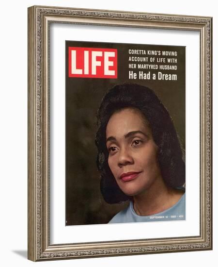 Coretta Scott King, Widow of Civil Rights Leader, September 12, 1969-Vernon Merritt III-Framed Photographic Print