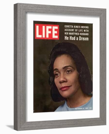 Coretta Scott King, Widow of Civil Rights Leader, September 12, 1969-Vernon Merritt III-Framed Photographic Print