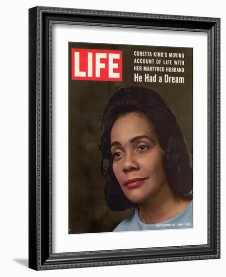 Coretta Scott King, Widow of Civil Rights Leader, September 12, 1969-Vernon Merritt III-Framed Photographic Print