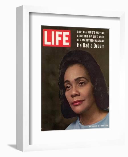 Coretta Scott King, Widow of Civil Rights Leader, September 12, 1969-Vernon Merritt III-Framed Photographic Print