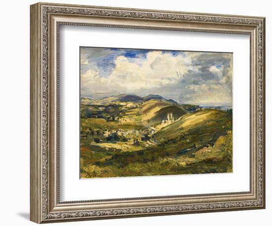 Corfe Castle and the Isle of Purbeck, 1908 (Oil on Canvas)-Philip Wilson Steer-Framed Giclee Print