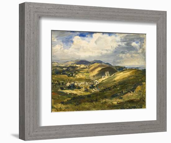 Corfe Castle and the Isle of Purbeck, 1908 (Oil on Canvas)-Philip Wilson Steer-Framed Giclee Print