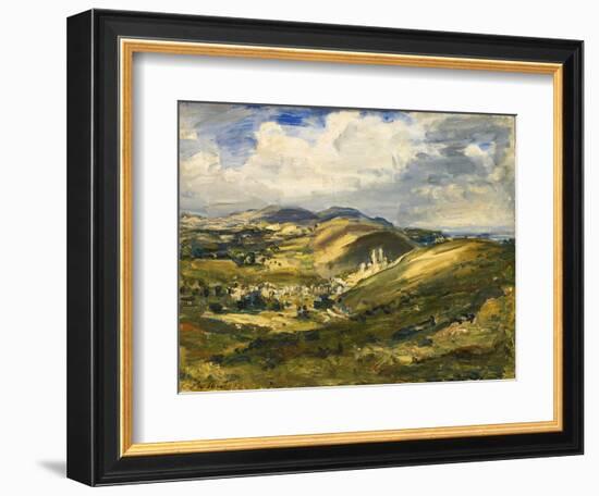 Corfe Castle and the Isle of Purbeck, 1908 (Oil on Canvas)-Philip Wilson Steer-Framed Giclee Print