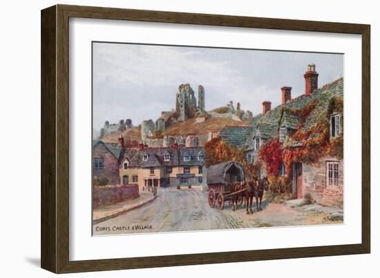 Corfe Castle and Village-Alfred Robert Quinton-Framed Giclee Print