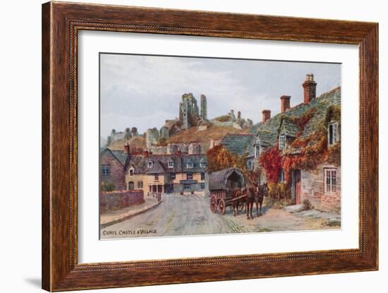 Corfe Castle and Village-Alfred Robert Quinton-Framed Giclee Print