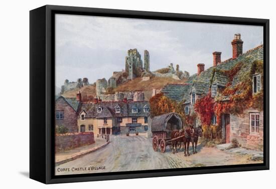 Corfe Castle and Village-Alfred Robert Quinton-Framed Premier Image Canvas