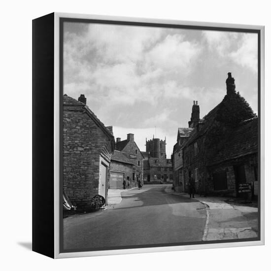 Corfe Castle Village-Staff-Framed Premier Image Canvas