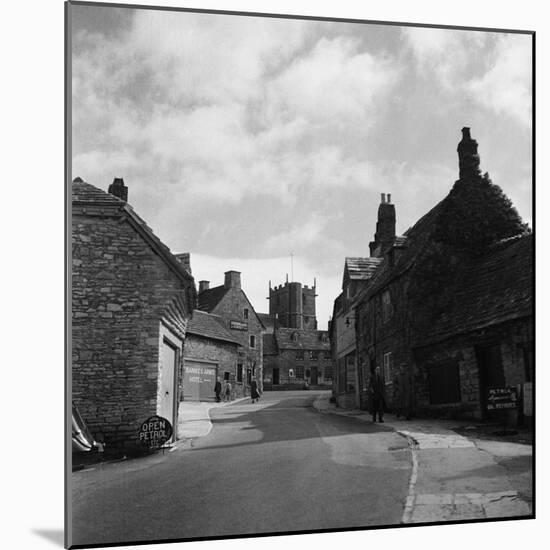 Corfe Castle Village-Staff-Mounted Photographic Print